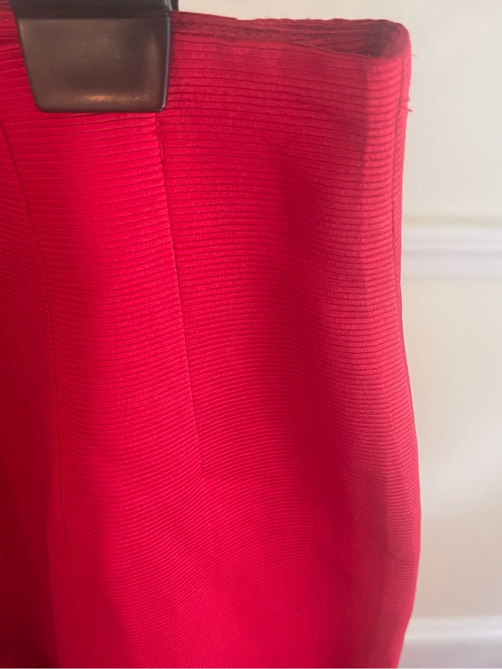 Escada Vibrant Red Mini Skirt with Gold Button Detail - Picture 3 of 11